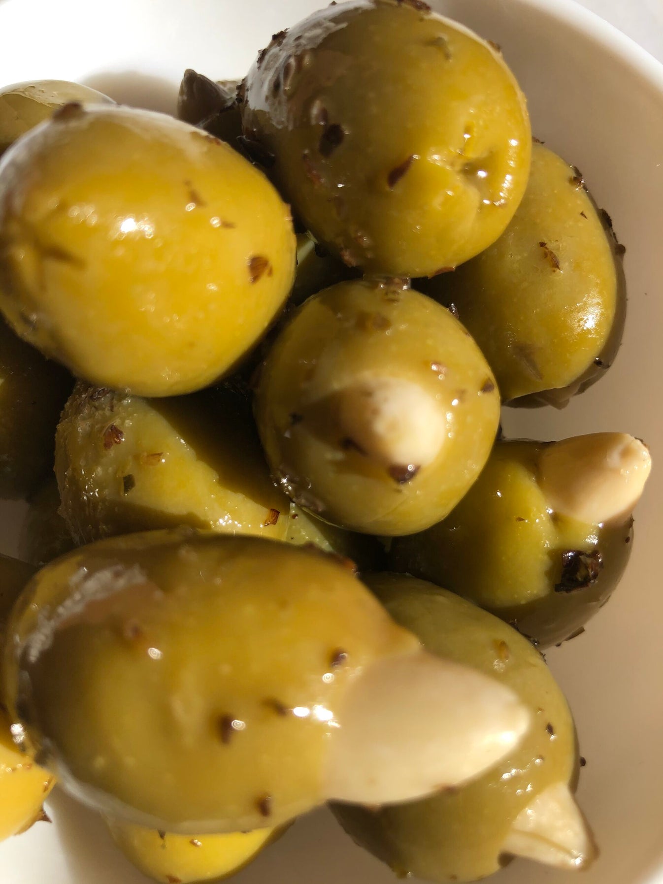 Almond Stuffed Green Olives (230g approx) borakisgreekfood
